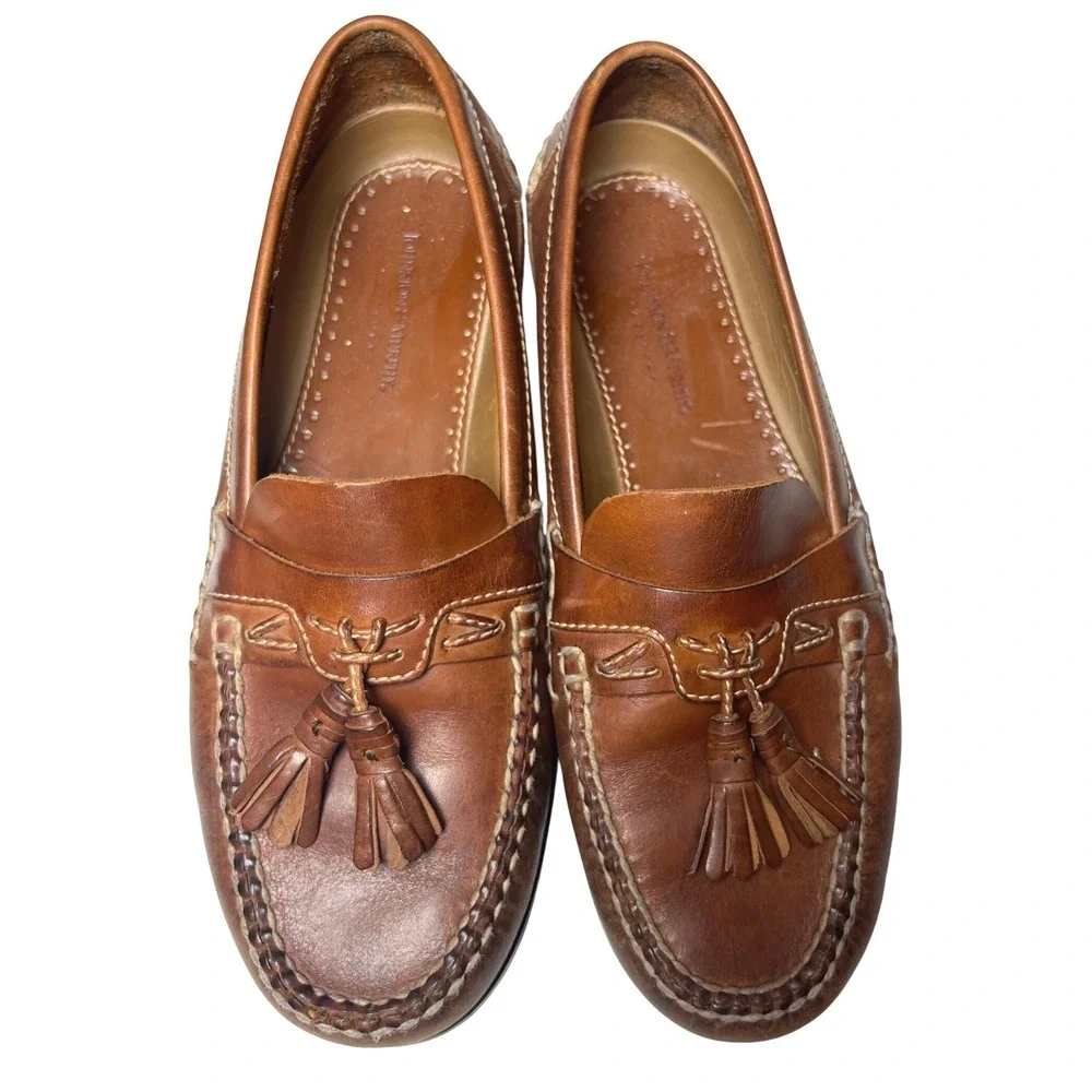 Johnston & Murphy Men's Brown Leather Tassel Loafers